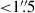 Mathematical equation: $ { < }1{{\overset{\prime\prime}{.}}}5 $