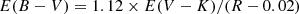Mathematical equation: $$ \begin{aligned} E(B-V) = 1.12 \times E(V-K) / (R - 0.02) \end{aligned} $$