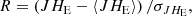 Mathematical equation: $$ \begin{aligned}&R = \left(JH_{\rm E}-\langle JH_{\rm E}\rangle \right)/\sigma _{JH_{\rm E}},\end{aligned} $$