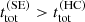 Mathematical equation: $ t_{\mathrm{tot}}^{\mathrm{(SE)}} > t_{\mathrm{tot}}^{\mathrm{(HC)}} $