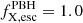 Mathematical equation: $ f^{\mathrm{PBH}}_{\mathrm{X,esc}} =1.0 $