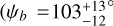 Mathematical equation: $\psi_{b} = {103_{-12}^{+13}}^{\circ}$