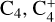 Mathematical equation: $\[\mathrm{C}_4, \mathrm{C}_4^{+}\]$