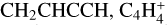 Mathematical equation: $\[\mathrm{CH}_2 \mathrm{CHCCH}, \mathrm{C}_4 \mathrm{H}_4^{+}\]$