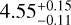 Mathematical equation: $4.55^{+0.15}_{-0.11}$