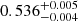Mathematical equation: $ 0.536^{+0.005}_{-0.004} $