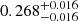 Mathematical equation: $ 0.268^{+0.016}_{-0.016} $