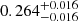 Mathematical equation: $ 0.264^{+0.016}_{-0.016} $