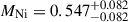 Mathematical equation: $ M_{\mathrm{Ni}}=0.547^{+0.082}_{-0.082} $