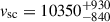 Mathematical equation: $ v_{\mathrm{sc}}=10350^{+930}_{-840} $