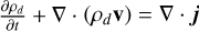 Mathematical equation: ${{\partial {\rho _d}} \over {\partial t}} + \nabla \cdot \left( {{\rho _d}{\bf{v}}} \right) = \nabla \cdot aa59196-26j$