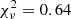 Mathematical equation: $ \chi^{2}_{\nu} = 0.64 $