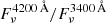 Mathematical equation: $ F_{\nu}^{4200\,\AA}/F_{\nu}^{3400\,\AA} $