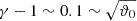 Mathematical equation: $ \gamma - 1 \sim 0.1 \sim \sqrt{\vartheta_0} $