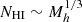 Mathematical equation: $ N_{\mathrm{HI}}\sim M_{h}^{1/3} $