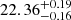 Mathematical equation: $ 22.36^{+0.19}_{-0.16} $