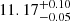 Mathematical equation: $ 11.17^{+0.10}_{-0.05} $