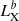 Mathematical equation: $ \mathit{L}_{\mathrm{X}}^{b} $