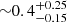 Mathematical equation: $ {\sim}0.4^{+0.25}_{-0.15} $