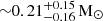 Mathematical equation: $ {\sim}0.21^{+0.15}_{-0.16}\,\mathrm{M}_{\odot} $