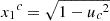 Mathematical equation: $ {x_1}^c = \sqrt{1-{{u}_c}^2} $