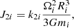 Mathematical equation: $$ \begin{aligned} J_{2i} = k_{2i} \frac{\Omega _i^2 R_i^3}{3 G m_i} , \end{aligned} $$