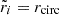 Mathematical equation: $ \tilde r_i=r_{\mathrm{circ}} $