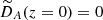 Mathematical equation: $ \widetilde{D}_A(z=0) = 0 $