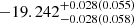 Mathematical equation: $ -19.242_{-0.028(0.058)}^{+0.028(0.055)} $