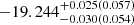 Mathematical equation: $ -19.244_{-0.030(0.054)}^{+0.025(0.057)} $