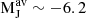 Mathematical equation: $ \rm M_J^{av} \sim -6.2 $
