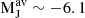 Mathematical equation: $ \rm M_J^{av} \sim -6.1 $