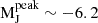 Mathematical equation: $ \rm M_J^{peak} \sim -6.2 $