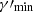 Mathematical equation: $ \gamma\prime_{\min} $