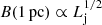 Mathematical equation: $ B(1\,\mathrm{pc}) \propto L_{\mathrm{j}}^{1/2} $