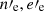 Mathematical equation: $ n\prime_{\mathrm{e}},e\prime_{\mathrm{e}} $