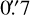 Mathematical equation: $\[0^{\prime\prime}_\cdot7\]$