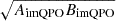 Mathematical equation: $ \sqrt{A_{\mathrm{imQPO}}B_{\mathrm{imQPO}}} $