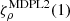 Mathematical equation: $ \zeta_{\rho}^{\mathrm{MDPL2}}(1) $