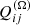 Mathematical equation: $ Q_{ij}^{(\Omega)} $