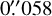 Mathematical equation: $\[0^{\prime\prime}_\cdot058\]$