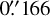 Mathematical equation: $\[0^{\prime\prime}_\cdot166\]$