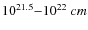 $10^{21.5}{-}10^{22}~\2cm$