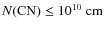 $N(\rm {CN})\le10^{10}~\2cm$
