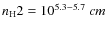 ${n_{\rm H}}2=10^{5.3-5.7}~\3cm$