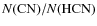 $N({\rm CN})/N({\rm HCN})$