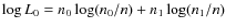 $\log
L_0=n_0\log(n_0/n)+n_1\log(n_{1}/n)$